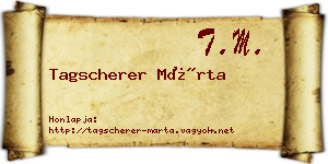 Tagscherer Márta névjegykártya